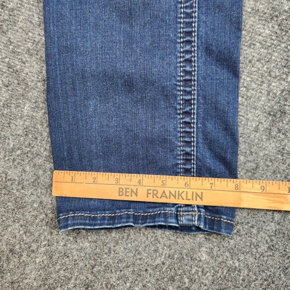 Miss Me Jeans Womens 33 Medium Wash Mid Rise Straight Embroidered Pockets Denim - Picture 8 of 9